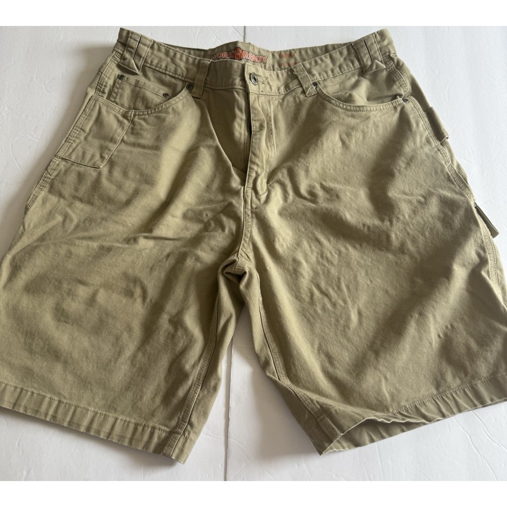 Work Ready Men's Carpenter Shorts Brown Khaki Sz 36